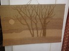 Vintage Woven Boho Sun And Tree Of Life Textile Wall Tapestry Hanging 80 s