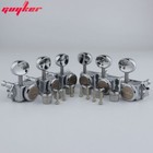Guyker 6 Inline Vintage Guitar Locking Tuning Key Pegs Machine Heads Chrome