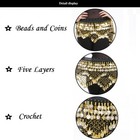 Women Belly Dance Costume  Velvet Gold Beads Coins Hip Scarf Belt Wrap 9 Colors