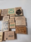 Lot Of 18 Vintage Wooden Rubber Stamps Craft Scrapbooking Card Christmas Teacher