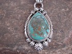 Native American Sterling Silver   Sonoran Turquoise Pendant - Benally