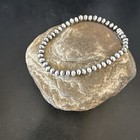 Stretch Navajo 5mm Beads 8    Sterling Silver Bracelet 99058