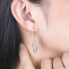 Womens 925 Sterling Silver Elegant Small Infinity Drop Dangle Hook Earrings E354
