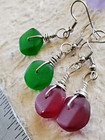 Beach Earrings Sea Glass Bold Color Bright Variety