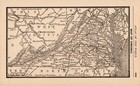 1888 Antique Tiny Virginia State Map Miniature Size Map Of Virginia 3243