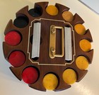 Vint Red Blue Yellow Marbled Catalin Bakelite Poker Chip 285 Pc Set Drueke Caddy