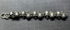 Vintage 2013 Alchemy England Pewter Skull Link Bracelet Biker Gothic Ossuary 4 