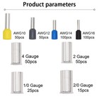 440pcs Wire Ferrules Kits Crimp Terminal Connector Awg  2 0 1 0 2 4 10 12 14 16 