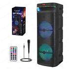 Dual 10    Party Bluetooth Speaker Subwoofer Heavy Bass W light Show mic remoter