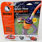 Camco 22999 Rhino 10ft Clean Out Sewer Hose 10   x 5 8    Rinser Kit