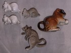 Lot Bone China Miniature Figurines Albino Mice Mouse Family Set Japan Chipmunk