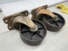 Vtg 1931 Bassick Industrial Cast Iron Casters 6 x2  Furniture Swivel Swiveling