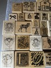 Vintage Stampin    Up Assorted Wooden   Rubber Stamps Set Of  38 