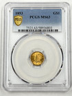 1853  1 Gold Liberty Head Dollar Pcgs Ms63 Type 1 Pre-1933 Early Us Coin Bu 