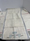 Vintage Embroidered Linen Tea Towels Set Of 4 Kitchen Dish Towels Floral Striped