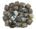 Labradorite Rune Crystal Stones Set Elder Futhark Reiki Healing Gemstone 25 Pcs