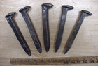 5 Antique Railroad Train Track High Carbon Spikes nails 6-3 4  lot  7 cleaned 