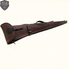 Leather Shotgun Slip Case Latigo Brown Custom Hunting Gun Bag   Rifle Case Gift 