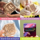 Fidget Puzzle Cube Toy For Adults - 6-sided Wooden Brain Teaser Magic Cube For A