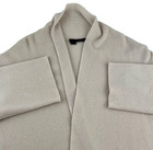 360 Cashmere Open Front Ribbed Knit Shawl Collar Cardigan Womens Small Beige