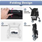 Pet Stroller 3 Wheels Folding Dog Cat Jogger Travel Stroller With Cup Holder
