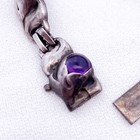 Evald Nielsen Denmark 830 Silver Floral Tulip Bracelet W  Amethyst Vintage
