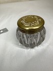 Antique Repousse Sterling   Cut Glass Dresser Jar