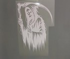 Grim Reaper Vinyl Decal   Gothic Skull Death Scythe For Car   Laptop   Wall