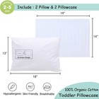 Toddler Pillow With Pillowcase 2 Pack - 13x18 Organic Cotton Hypoallergenic K