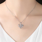 Women 925 Sterling Silver Love Heart Cz Pendant Necklace 18  Chain Gift Box E7