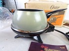 Oster Fondue Pot Set  Green  Electric  Vintage With Forks And Original Box