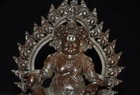 Old Tibet Buddhism Bronze Yellow Jambhala Wealth God Buddha Mouse Buddha Statue
