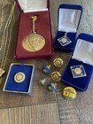 Rotary Foundation International Paul Harris Fellow Medal Pin Bolo Tie Stones Lot