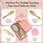 4 Piecewooden Baby Hair Brush And Comb Set For Newborns toddlers Inchic Gift Box
