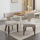 Modern Set Of 2 Dining Chairs Linen Upholstered Chair Kitchen Dining Chairs