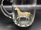Vintage White Horse Blended Scotch Whisky Clear Glass Pub Pitcher New York  Ny