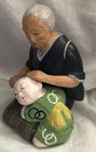 Hakata Urasaki Doll Figurine Hair Cutting Stamped Hallmark U-52 Vintage Rare