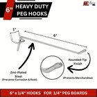  100 Pack  6  Pegboard Hooks  Tool Organization Shelving Hooks For 1 4  Pegboard