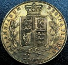    Crown 1875   young Head   Of Queen Victoria 1st Portrait United Kingdom Toning