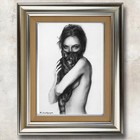 Original Charcoal Drawing   Girl Portrait  Minimalist Black And White Art