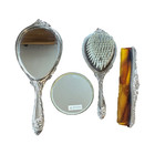 International Silver Company Silver-plated Mirror Brush Comb Compact Mirror Set