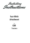 Ih International Farmall Cub 1pt Fast Hitch Owner s   Parts Manual 1 Point Quick