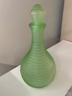 Frigidaire Uranium Ribbed Glass Decanter W stopper   ka 