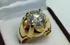 4ct Round Cut Lab Created Diamond Men s Engagement Ring 14k Yellow Gold Finish