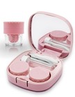 Contact Lens Case With Cleaner Washer Travel Kit Applicator Tool Mirror Bottle