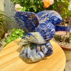 4 73lb Hand Carved Blue Agate Eagle Natural Crystal Animal Sculpture