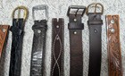 Lot Of 13 Vintage Western Buckle Belts Cowhide Leather 30-44 Cowboy Tooled