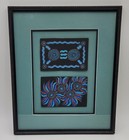 Australian Aboriginal Framed 2pc  Art 11 x13    Boho Vintage Rare