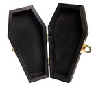 6  Black Painted Wood Coffins - Fillable Mini Casket For Halloween - 2 Pack