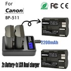 2x Bp-511 Battery   Dual Charger For Canon Eos 10d 20d 20da 30d 300d 40d 50d